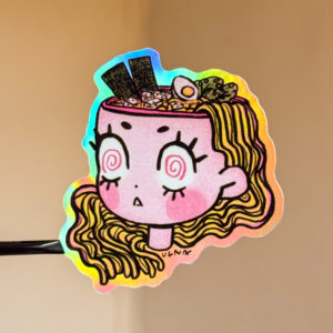 Ramen Head Holographic Sticker