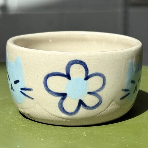 Blue Cat Flower Bowl - Image 2