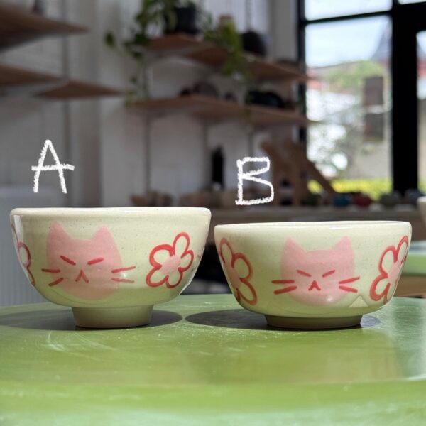 Pink Cat Flower Bowls - Image 2