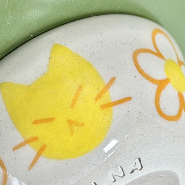 Yellow Cat Flower Bowl - Image 5