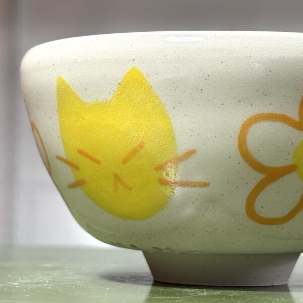 Yellow Cat Flower Bowl - Image 6