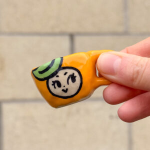 Tiny Happy/Grumpy Orange Mug
