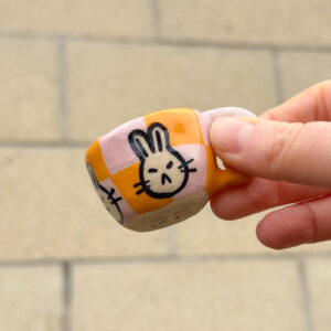 Tiny Checkered Bunny Mug