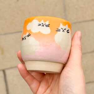 Tea Cup: Sunset Cloud Cats