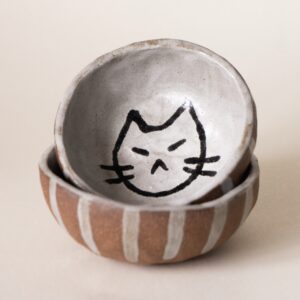 Set of 2 Cat Snack Bowls