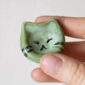 Worry Stone: Green Cat